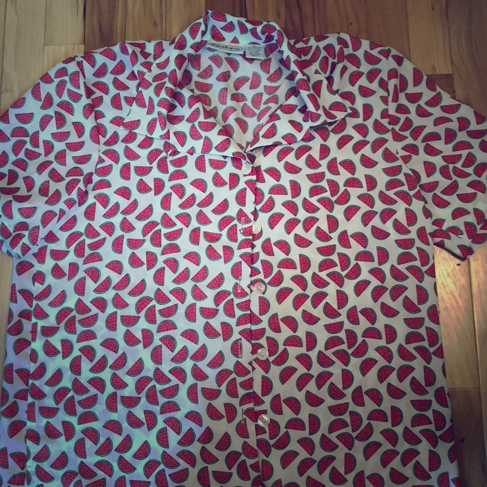 WATERMELONS🍉🍉🍉🍉 on a vintage collared shirt